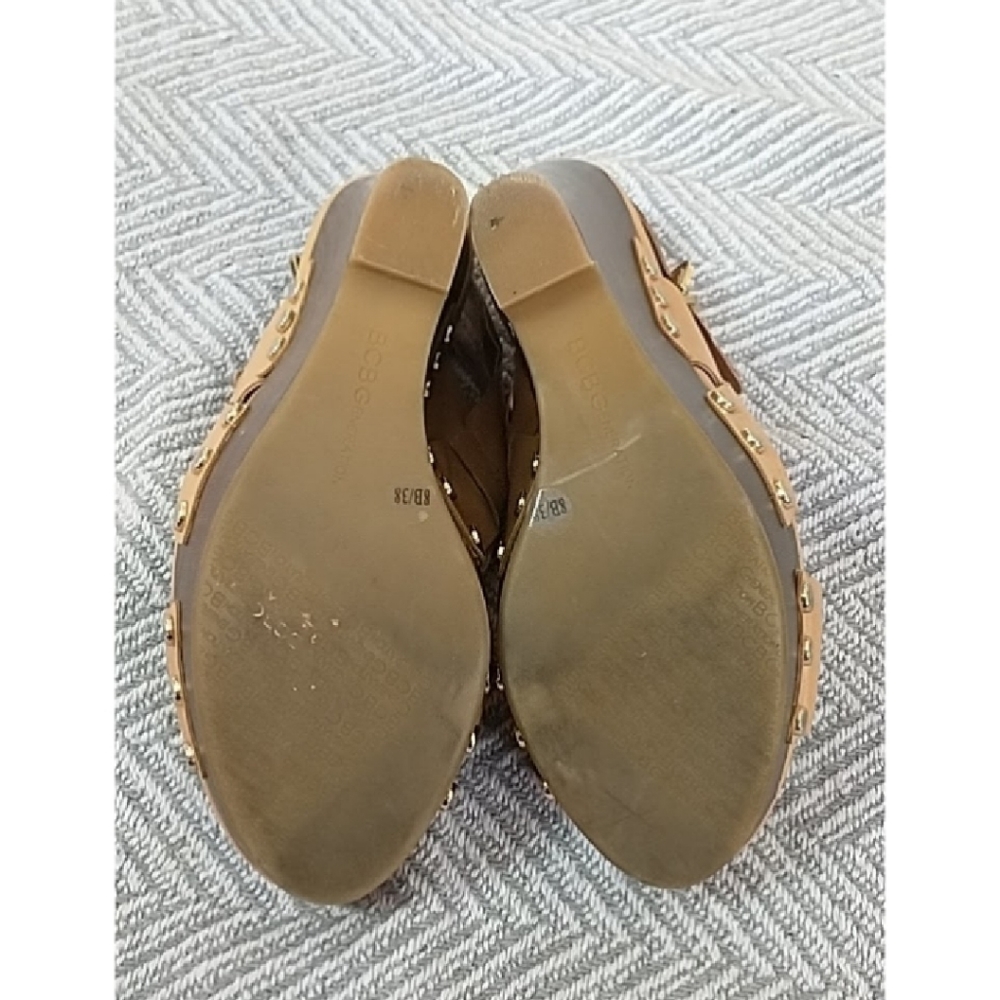 Y2K BCBG Tan Sandal Wedges, size 8 - Picture 10 of 14